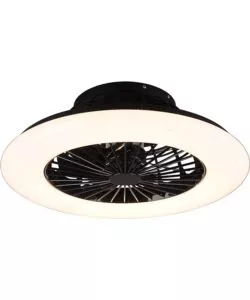 VENTILATORE DA SOFFITTO "STRALSUND" NERO CON LED INCLUSO Ø50 CM, 30W